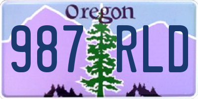 OR license plate 987RLD