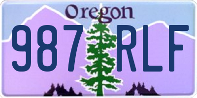 OR license plate 987RLF