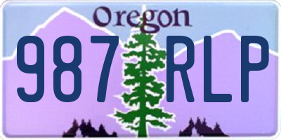 OR license plate 987RLP