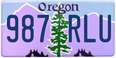 OR license plate 987RLU