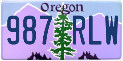 OR license plate 987RLW