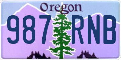 OR license plate 987RNB