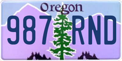 OR license plate 987RND