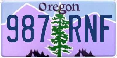 OR license plate 987RNF
