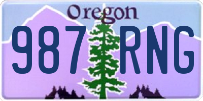 OR license plate 987RNG