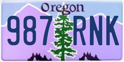 OR license plate 987RNK