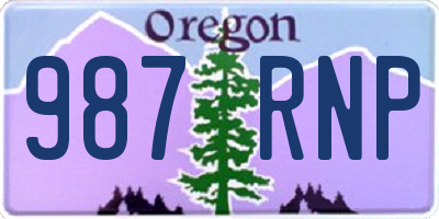 OR license plate 987RNP