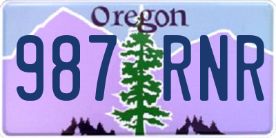 OR license plate 987RNR
