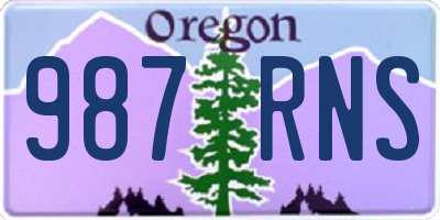 OR license plate 987RNS
