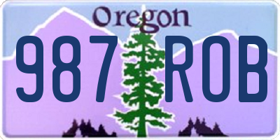 OR license plate 987ROB