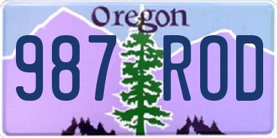 OR license plate 987ROD