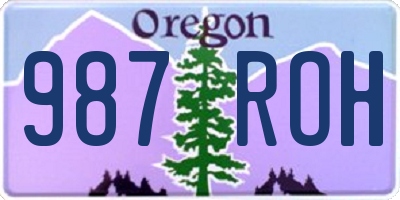 OR license plate 987ROH
