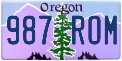 OR license plate 987ROM