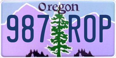 OR license plate 987ROP