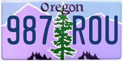 OR license plate 987ROU