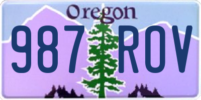 OR license plate 987ROV