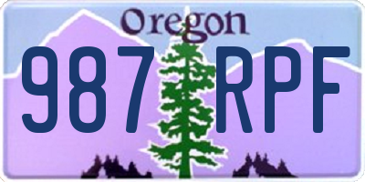 OR license plate 987RPF