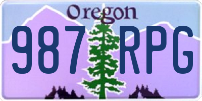 OR license plate 987RPG