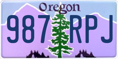 OR license plate 987RPJ