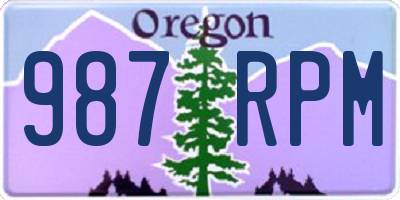 OR license plate 987RPM