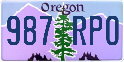 OR license plate 987RPO
