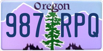 OR license plate 987RPQ