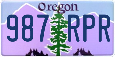 OR license plate 987RPR
