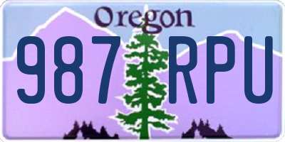 OR license plate 987RPU