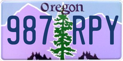 OR license plate 987RPY