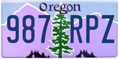 OR license plate 987RPZ