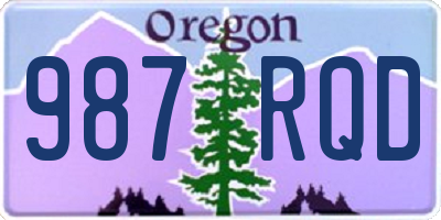 OR license plate 987RQD