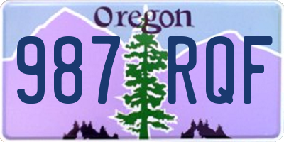 OR license plate 987RQF