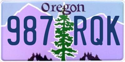 OR license plate 987RQK