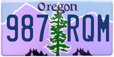 OR license plate 987RQM