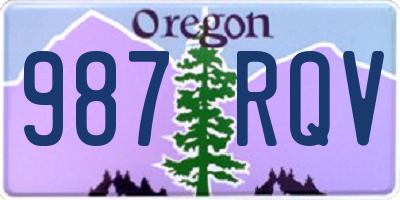 OR license plate 987RQV