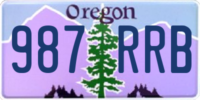 OR license plate 987RRB