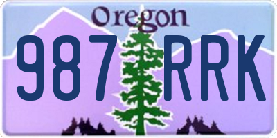 OR license plate 987RRK
