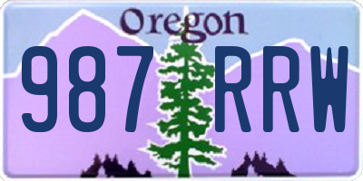 OR license plate 987RRW