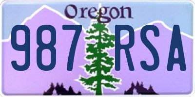 OR license plate 987RSA