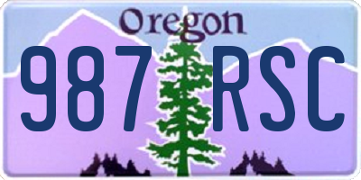 OR license plate 987RSC