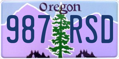 OR license plate 987RSD