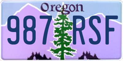 OR license plate 987RSF