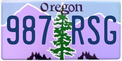 OR license plate 987RSG