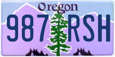 OR license plate 987RSH