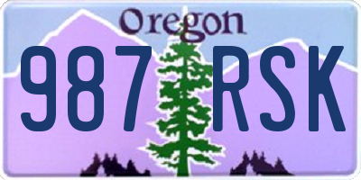 OR license plate 987RSK