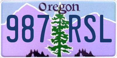 OR license plate 987RSL