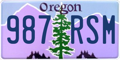 OR license plate 987RSM