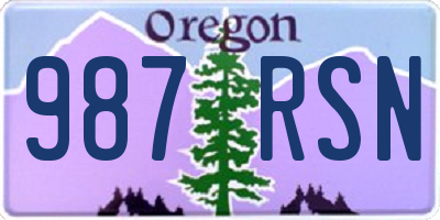 OR license plate 987RSN