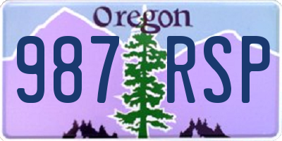 OR license plate 987RSP