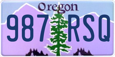 OR license plate 987RSQ